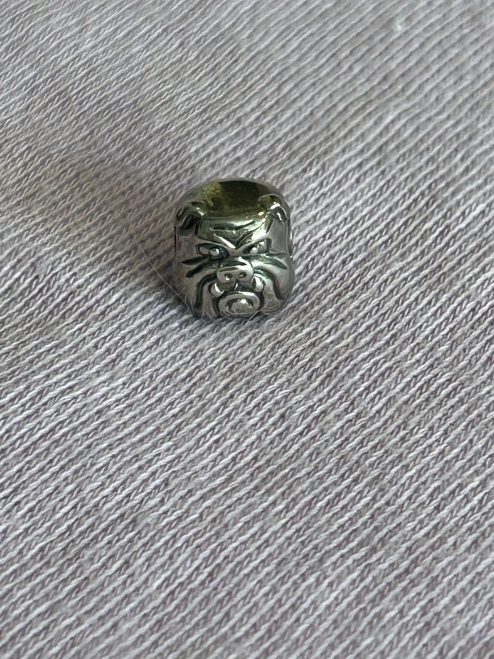 Pandora-style "Bull Dog" Charm - Sterling Silver